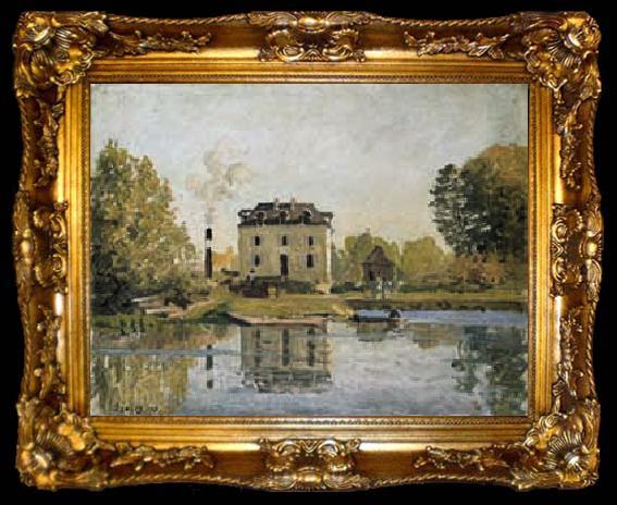 framed  Alfred Sisley Factory on the banks of the Seine. Bougival, ta009-2